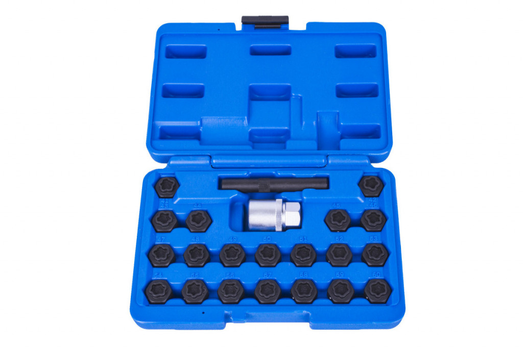 ASTA A-80040 Hlavice na bezpečnostní šrouby kol BMW 1/2", sada 22 ks