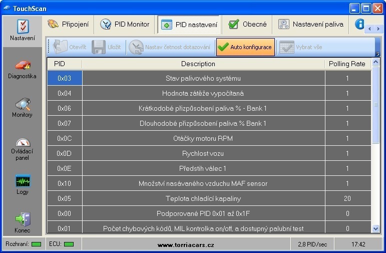 Diagnostika univerzální SC1 OBD2 USB + Touchscan CZ - SIXTOL