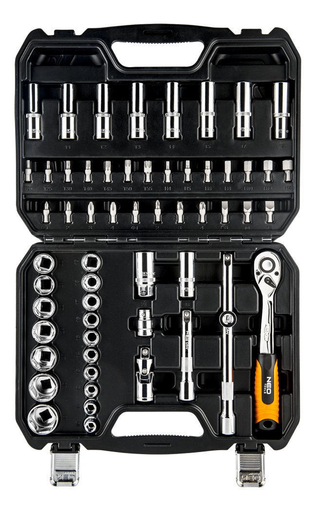 Gola sada 1/2" - ráčna, hlavice a bity, 58 dílů - NEO tools 08-663