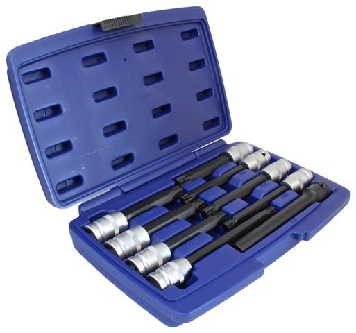 ASTA A-SC9HS Hlavice na šrouby hlavy válců 1/2", profily TORX, TORX-E, XZN a RIBE, sada 9 ks
