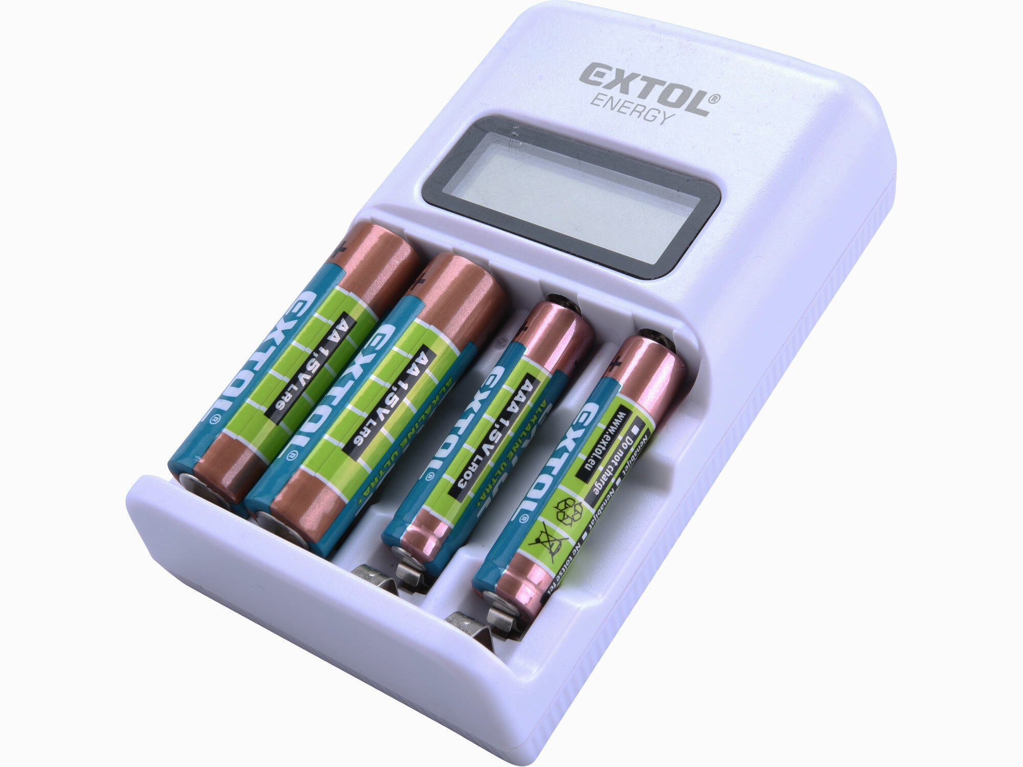 Nabíječka baterií AAA/AA, NiMh/NiCd, 4 sloty, individuální nabíjení - EXTOL ENERGY EX42080