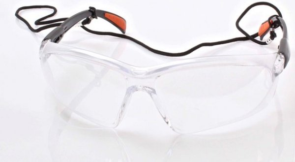 Ochranné brýle čiré, nastavitelná raménka, šňůrka na krk - SATRA