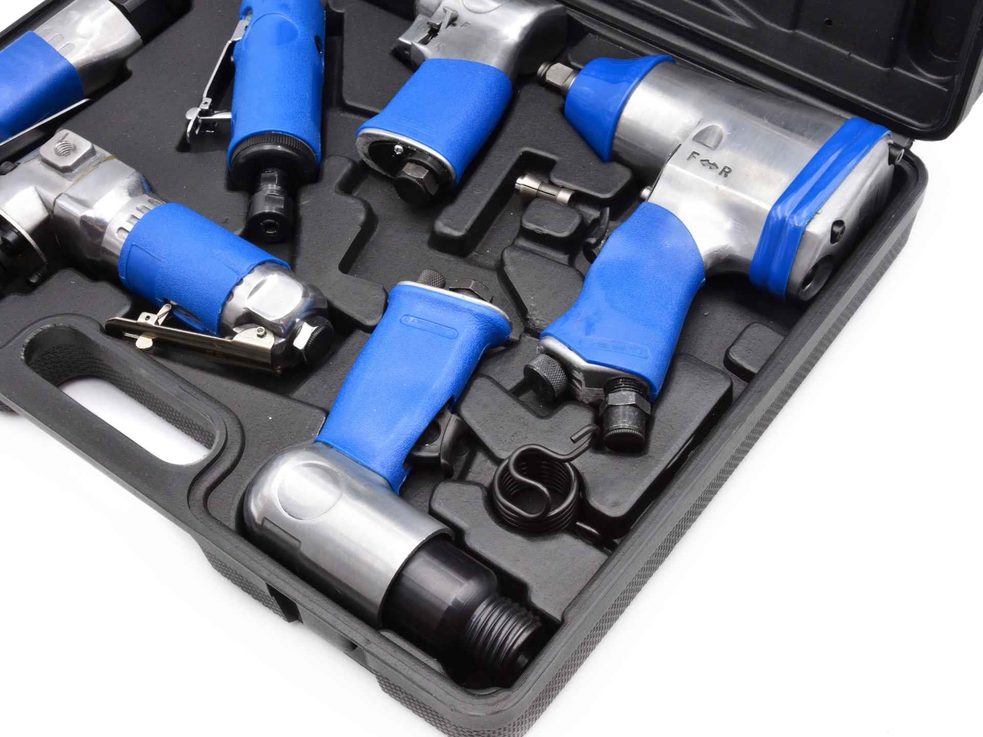 Pneumatické nářadí - rázový utahovák, bruska, ráčnový utahovák, vrtačka, sekáč