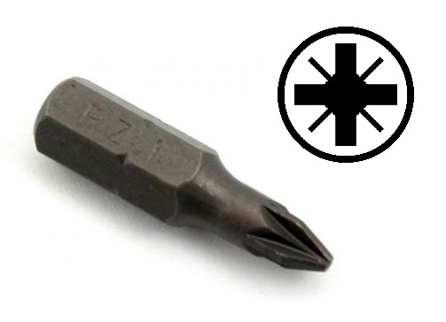 Bity křížové Pozidrive 1/4", různé rozměry, délka 25 mm - JONNESWAY Velikost: PZ2