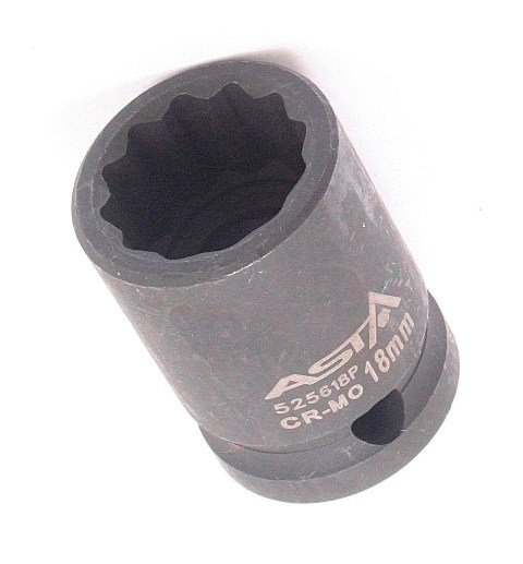 Hlavice nástrčná úderová 1/2" 18 mm, 12hranná - ASTA Velikost: 27 mm