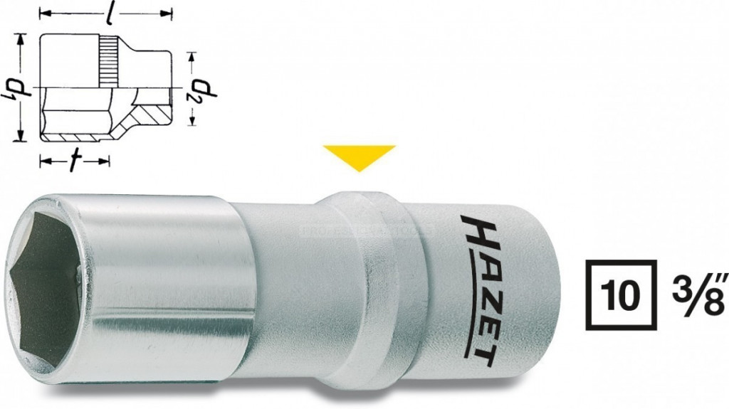 Hlavice na zapalovací svíčky 3/8", 18 mm, s magnetem  - HAZET 880MGT-18