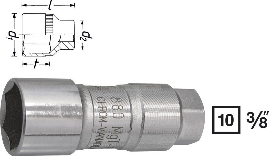 Hlavice na zapalovací svíčky 3/8", 18 mm, s magnetem  - HAZET 880MGT-18
