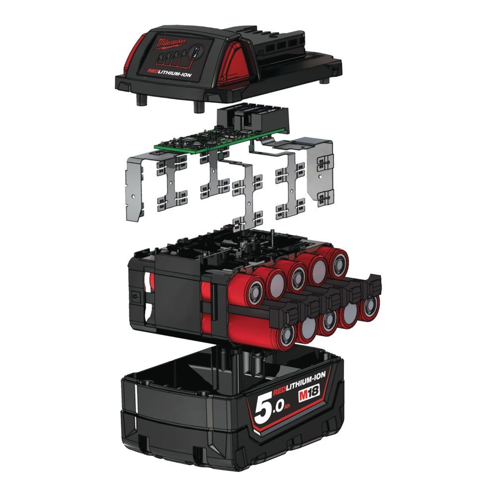 Baterie - akumulátor 5.0 Ah Li-Ion M18 Redlithium, pro aku nářadí - Milwaukee M18 B5