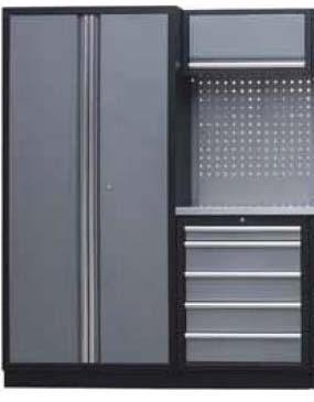 Sestava dílenského nábytku Procarosa PROFI XS-III Pracovní deska: nerezová