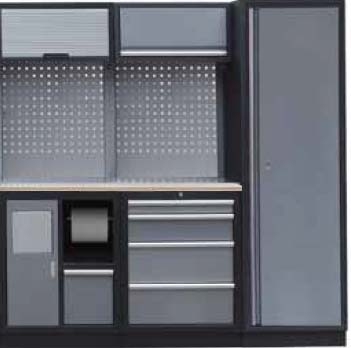 Sestava dílenského nábytku Procarosa PROFI S-II Pracovní deska: nerezová