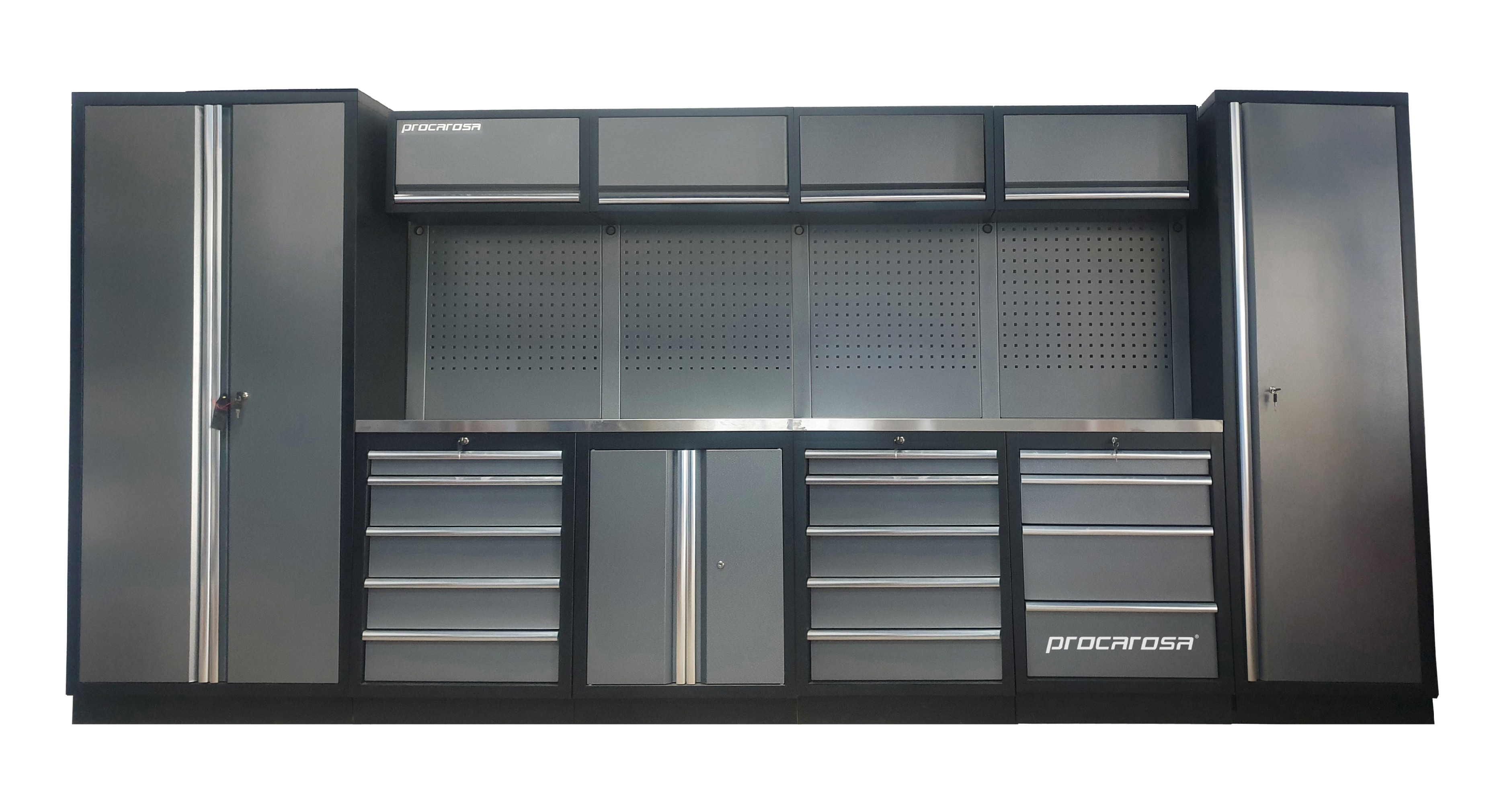 Sestava dílenského nábytku Procarosa PROFESSIONAL XL-6 Pracovní deska: nerezová