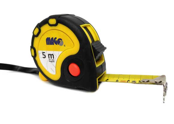 MAGG Svinovací metr 5 m x 19 mm, pogumované pouzdro a magnet