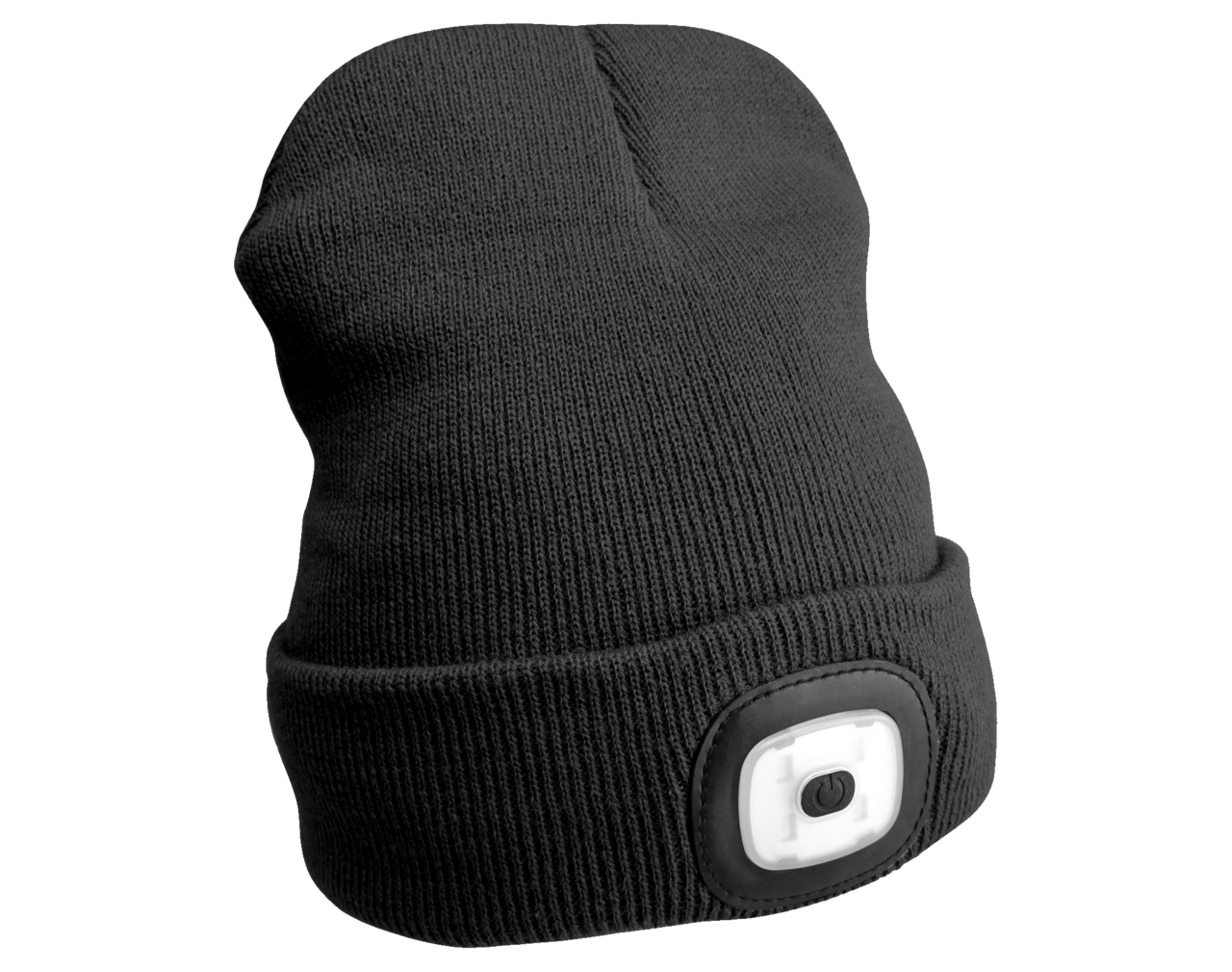 Čepice s čelovkou 45 lm, nabíjecí, USB, univerzální velikost, černá - SIXTOL