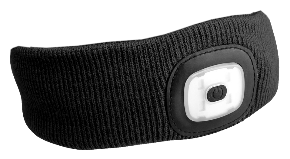 Čelenky s čelovkou 180 lm, nabíjecí USB, univerzální velikosti, červená - SIXTOL