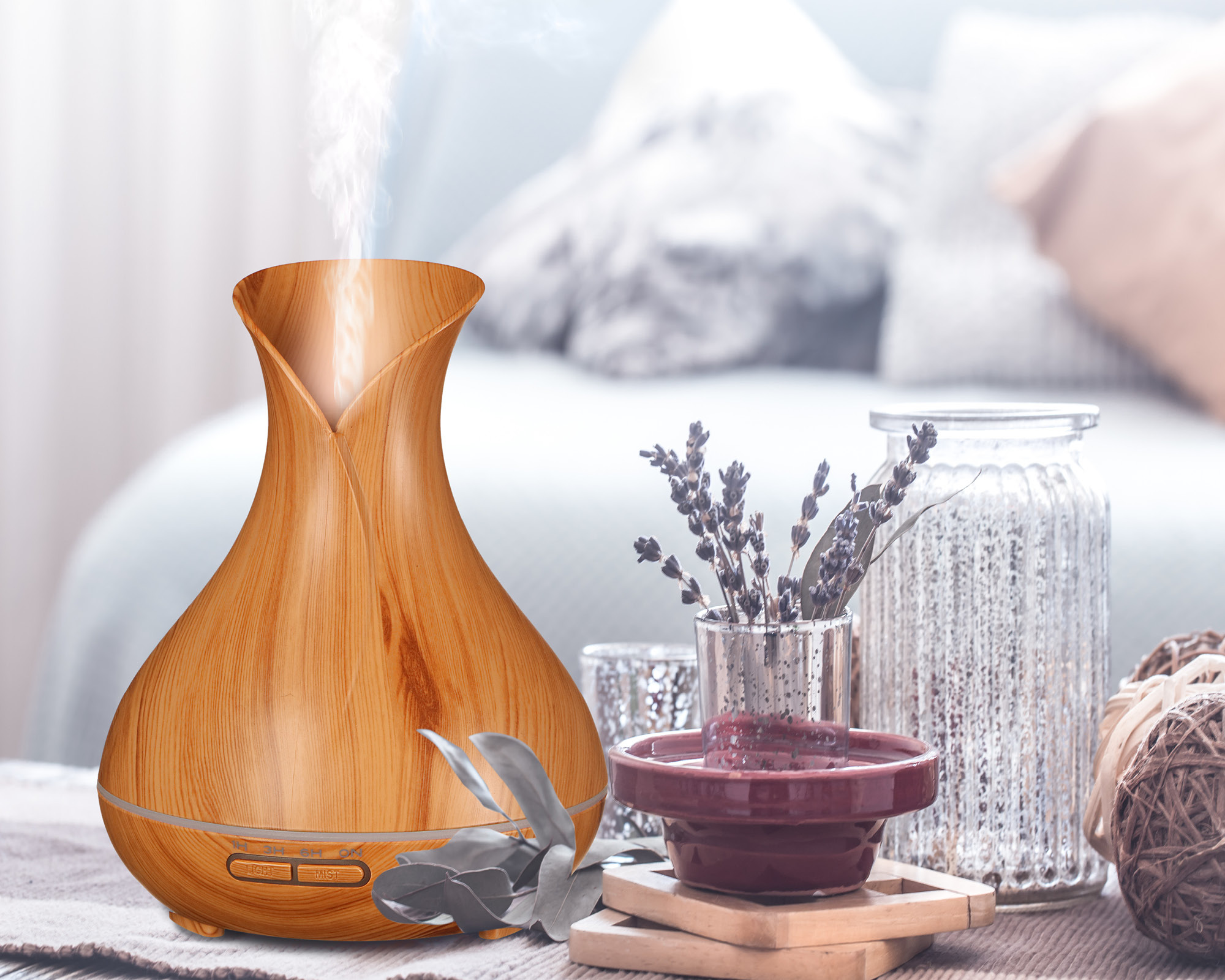Aroma difuzér Vulcan 350 ml, světlé dřevo – SIXTOL