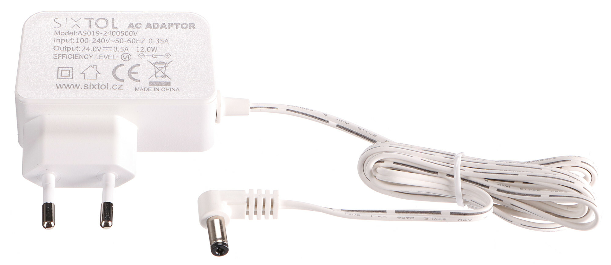 Náhradní napájecí zdroj síťový DC 24V/0,5A, pro difuzéry Stone a Vulcan - SIXTOL