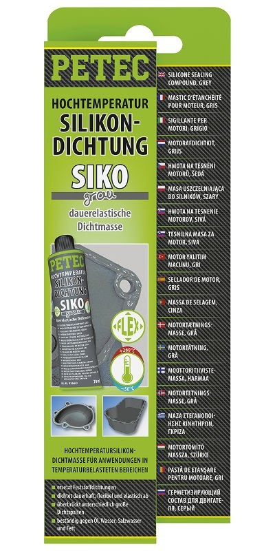 Silikonový tmel těsnicí šedý na motory, tuba 70 ml - Petec