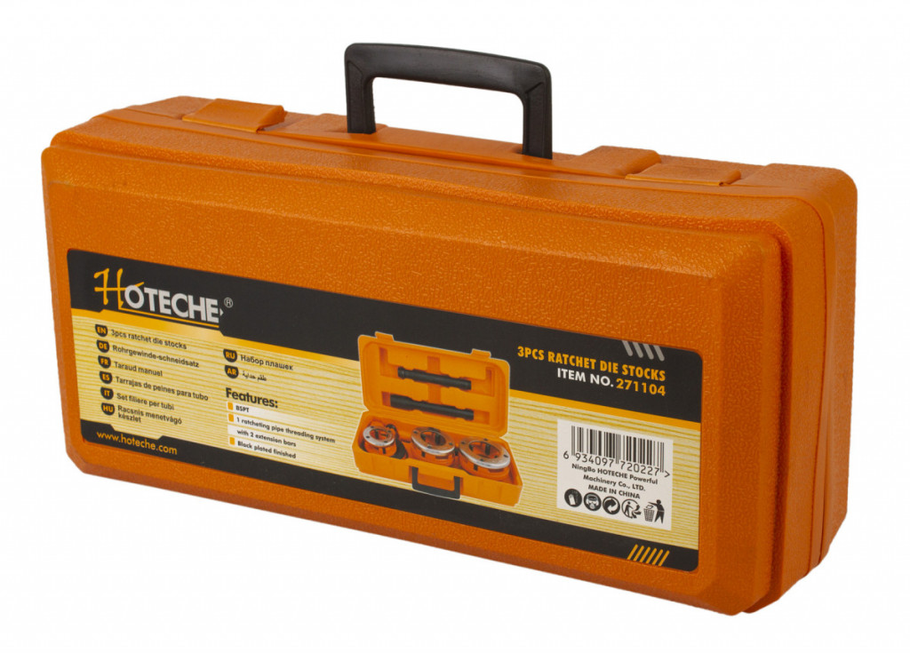 Ráčnové závitníky na trubky 1-1/4" - 2", sada 3 ks - HOTECHE