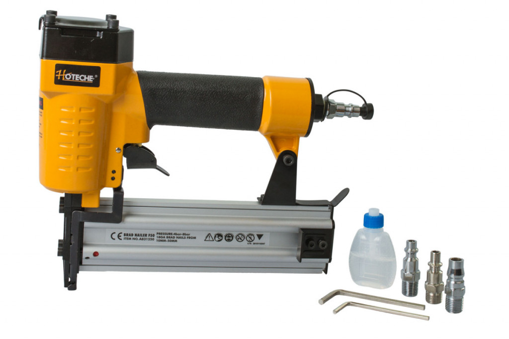 Pneumatická hřebíkovačka 10-50 mm, sada v kufříku - HOTECHE