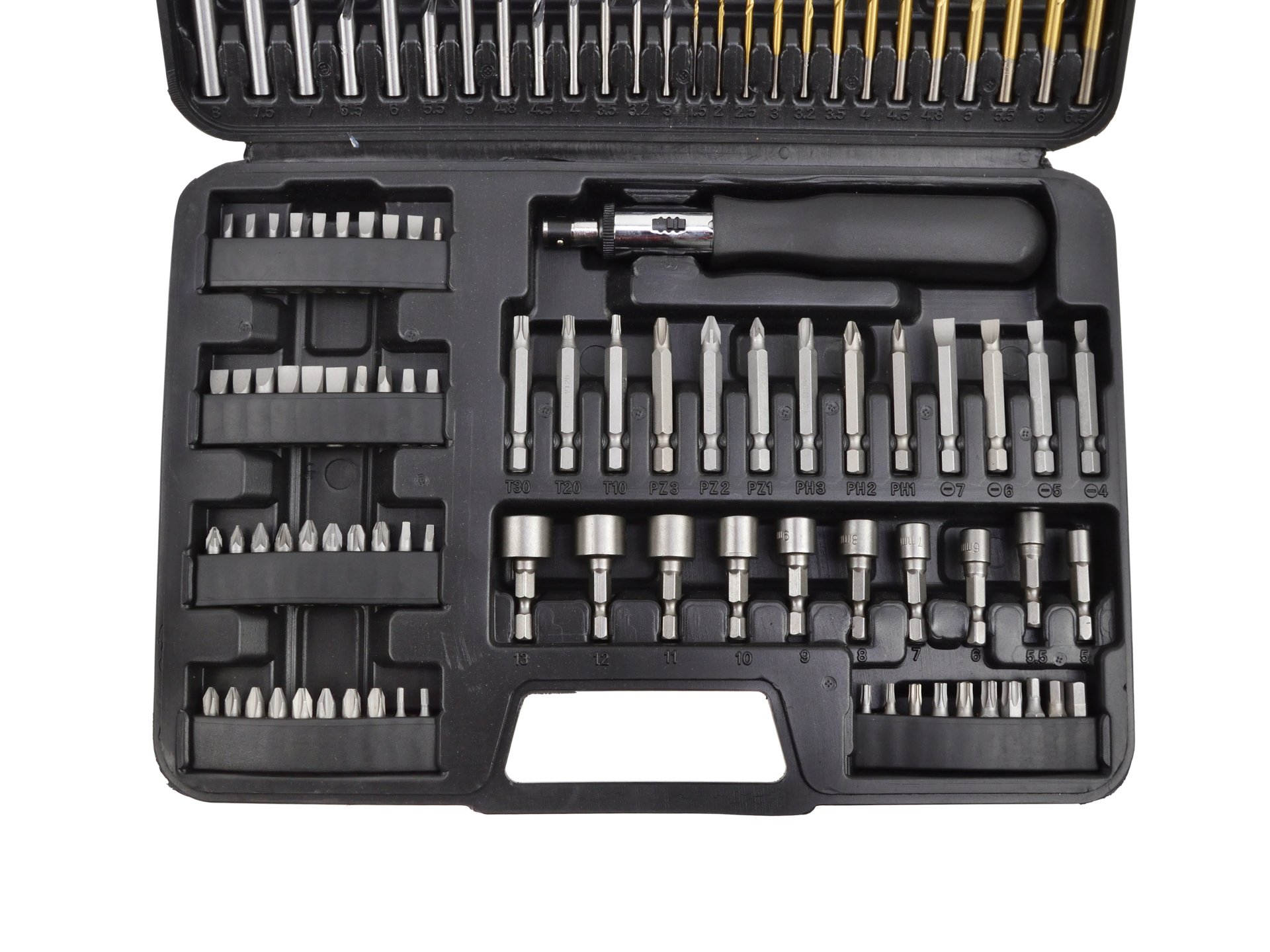 Vrtáky a bity, různé rozměry, sada 110 ks