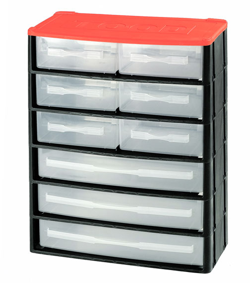 Box na nářadí 9 zásuvek, 330x170x410 mm, plast