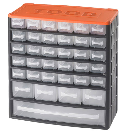 Box na nářadí 35 zásuvek, 330x170x350 mm, plast