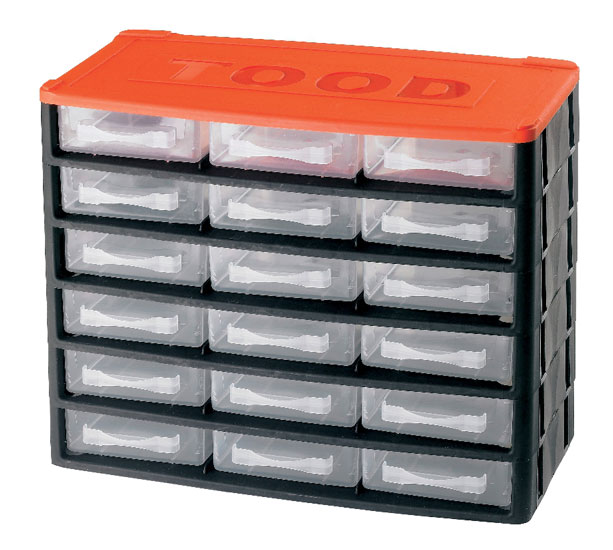 Box na nářadí 18 zásuvek, 330x170x260 mm, plast