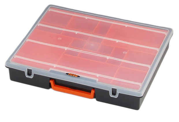Organizér 380x310x70 mm, 17 přihrádek, plast