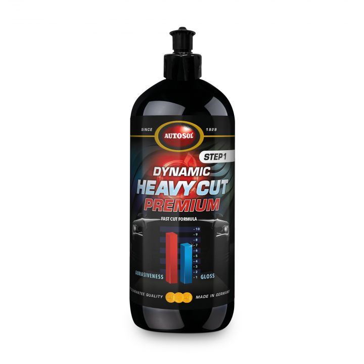 Dynamic Heavy Cut Premium hrubá pasta na lak, leštící pasta, láhev 1 litr