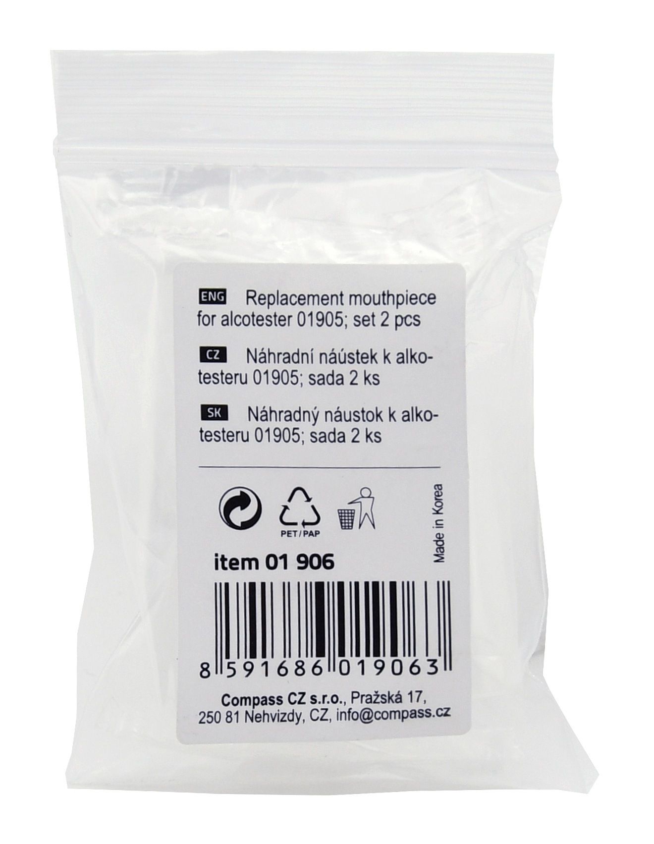 Náhradní náustek pro alkohol testery AlcoZero a AlcoZero2, sada 2 ks – COMPASS