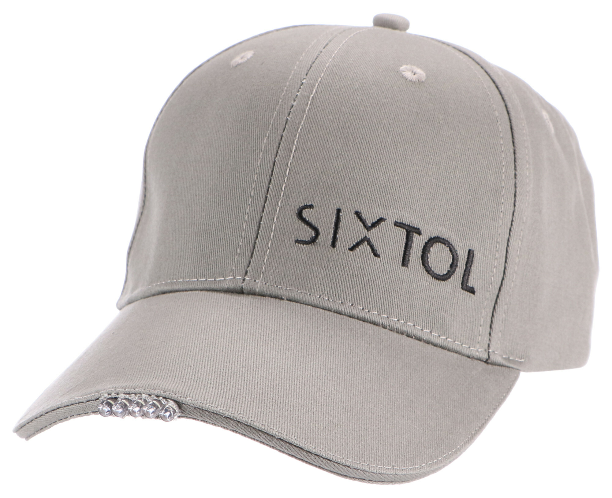 Kšiltovka s LED světlem 25 lm, nabíjecí USB, maskáč, univerzální velikost - SIXTOL B-CAP Barva: šedá