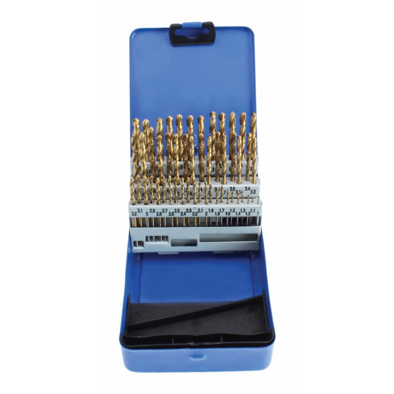 Vrtáky HSS TiN do kovu, 1.0-6.0 mm, sada 51 ks – SATRA