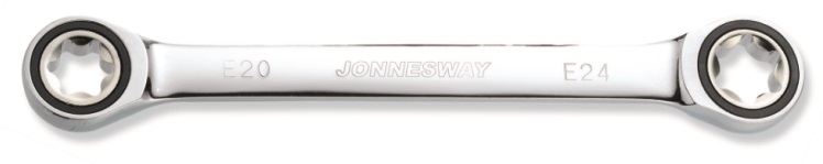 Očkové klíče s ráčnou TORX-E, 72 zubů, různé rozměry - JONNESWAY Velikost: E20xE24