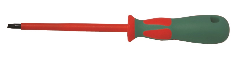 Elektrikářský šroubovák VDE plochý 2,5x75 mm, izolace 1000 V - JONNESWAY DV13S275 Velikost: 6,5x150 mm