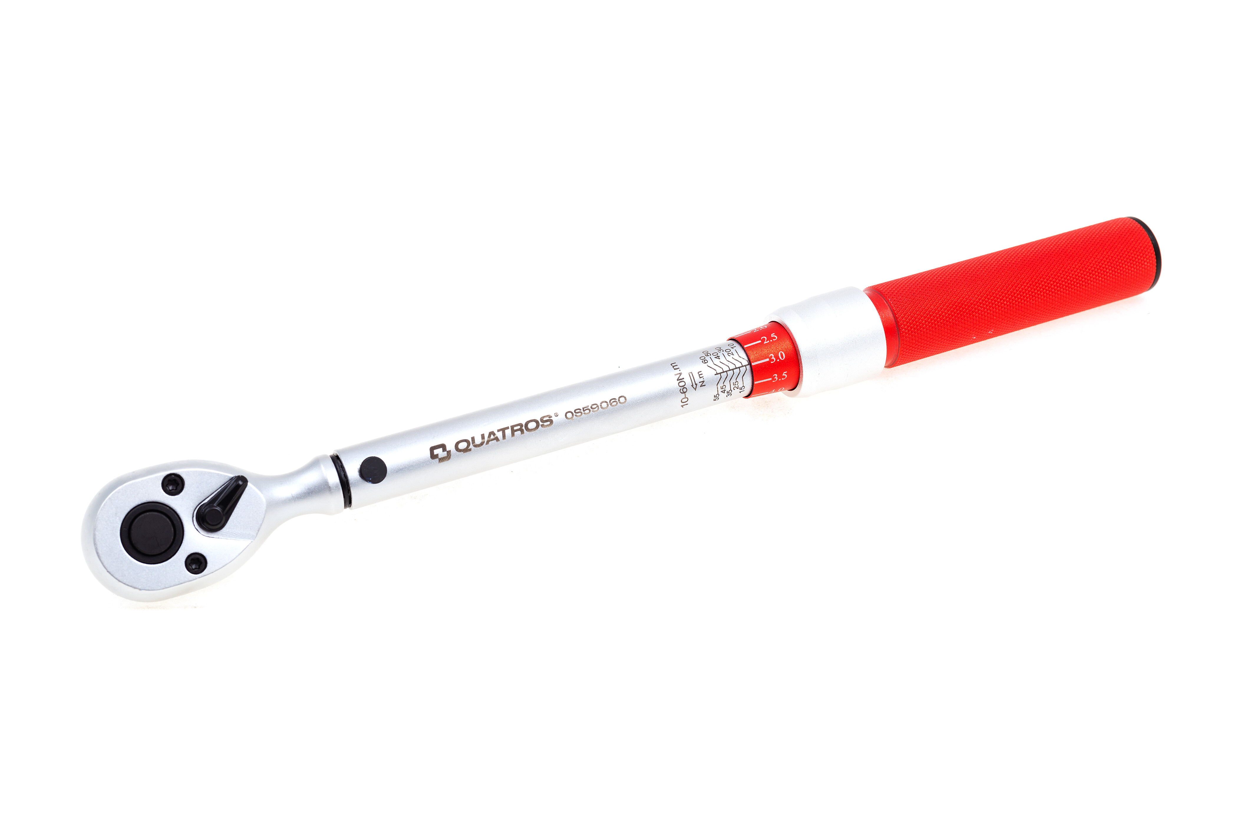 Momentový klíč 3/8" 10-60 Nm, zvýšená přesnost 3 %, s certifikátem - QUATROS QS59060
