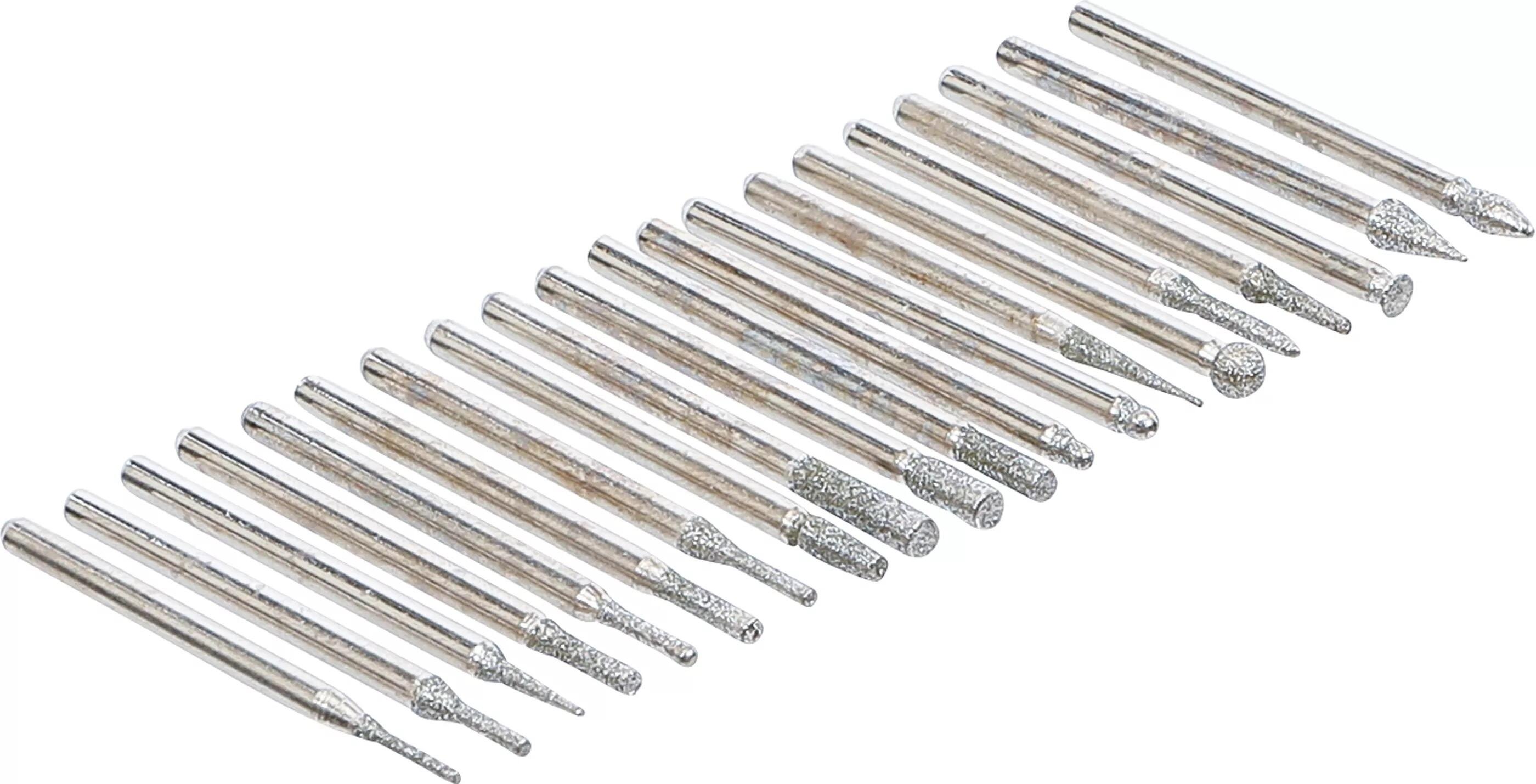 BGS technic Brusná a frézovací tělíska, diamantová, dřík 3 mm, sada 20 ks – BGS 1607