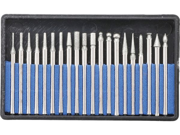 BGS technic Brusná a frézovací tělíska, diamantová, dřík 3 mm, sada 20 ks - BGS 1607