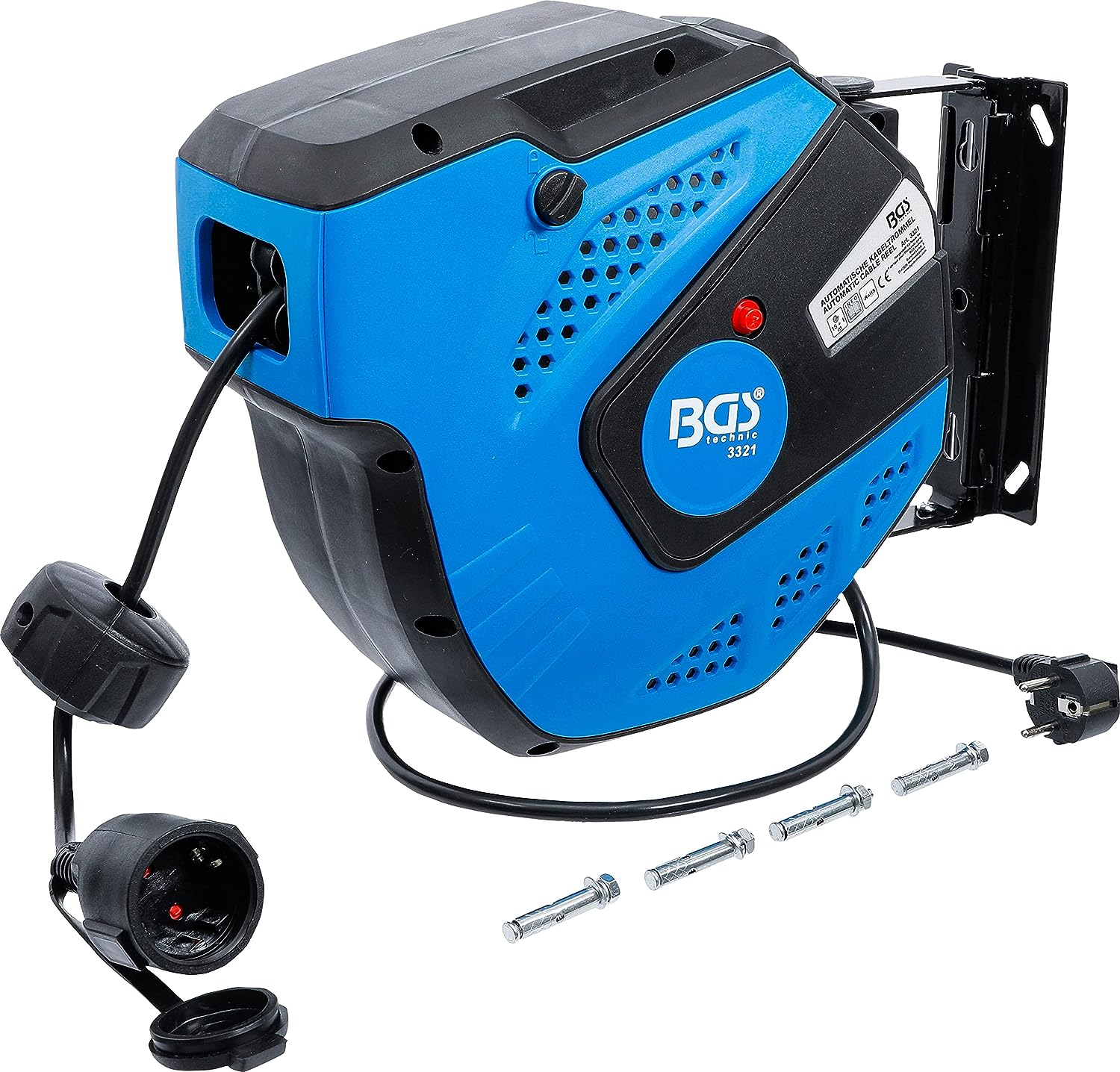 BGS technic Samonavíjecí prodlužovací kabel s bubnem, 230 V, délka 15 metrů - BGS 3321 - Obrázek 4