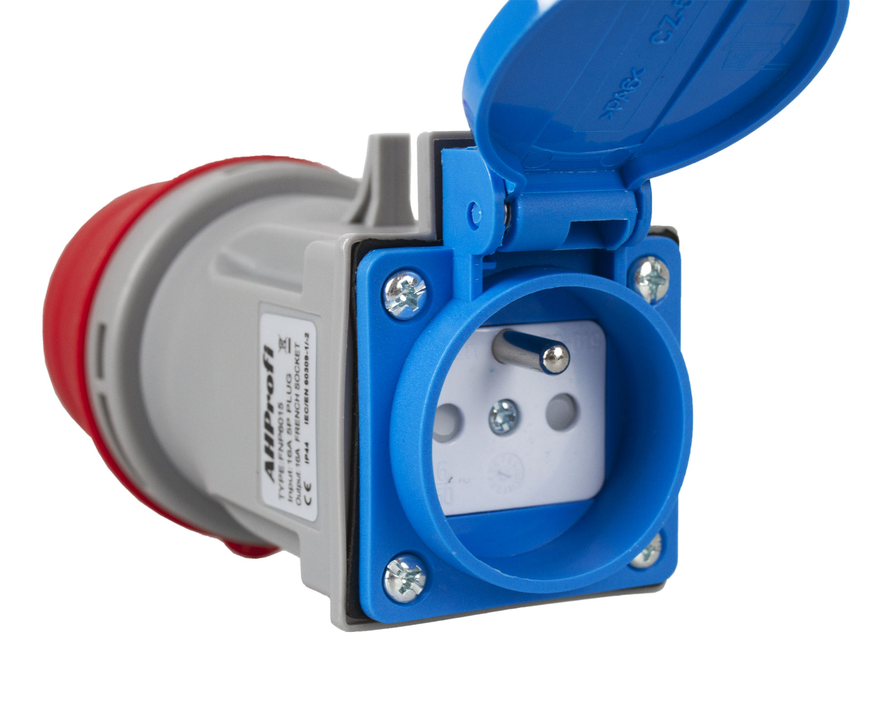 Redukce do zásuvky z 380 V na 230 V, ochrana IP44