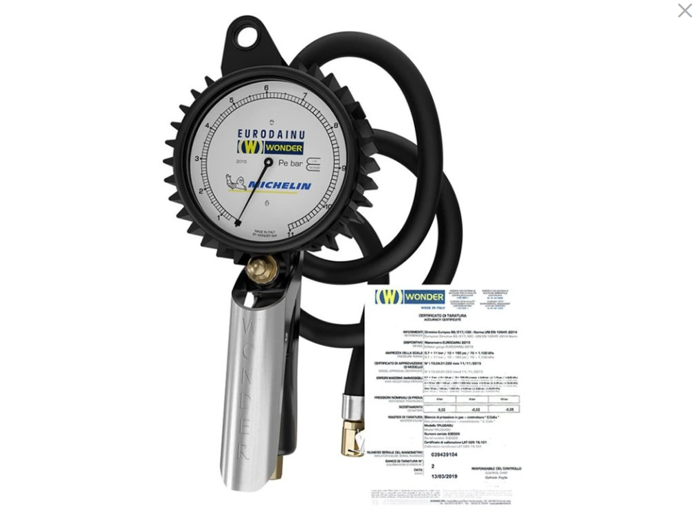 Pneuhustič Eurodainu 0,7-11 bar, kalibrovaný, s certifikátem, licence Michelin - SCHRADER