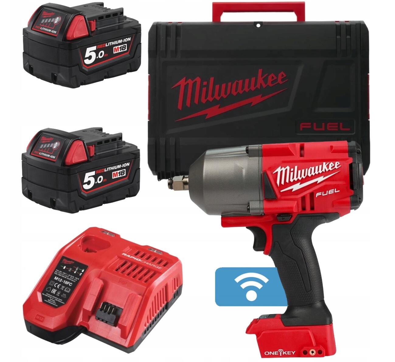 Aku rázový utahovák 1/2" 18V 1356 Nm, 2x baterie 5,0 Ah - Milwaukee M18 ONEFHIWF12-502X