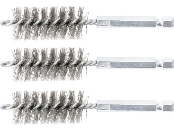 BGS technic Sada kartáčů na vrtačku, 16 mm, 6hranné 1/4", ocelové, 3 ks - BGS 3078-16-S Velikost: 19 mm