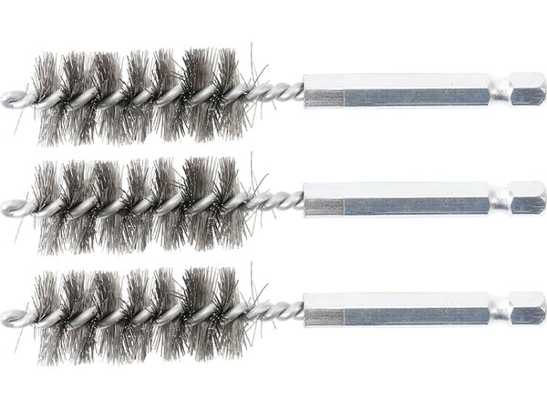 BGS technic Sada kartáčů na vrtačku, 16 mm, 6hranné 1/4", ocelové, 3 ks - BGS 3078-16-S Velikost: 17 mm