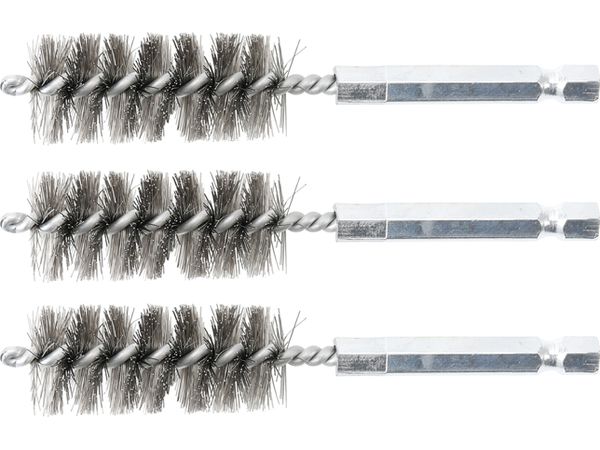 BGS technic Sada kartáčů na vrtačku, 16 mm, 6hranné 1/4", ocelové, 3 ks - BGS 3078-16-S Velikost: 18 mm