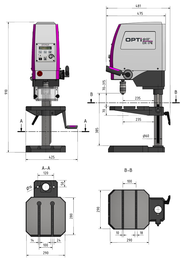 OPTIMUM Stolní vrtačka OPTIdrill DX 17 E