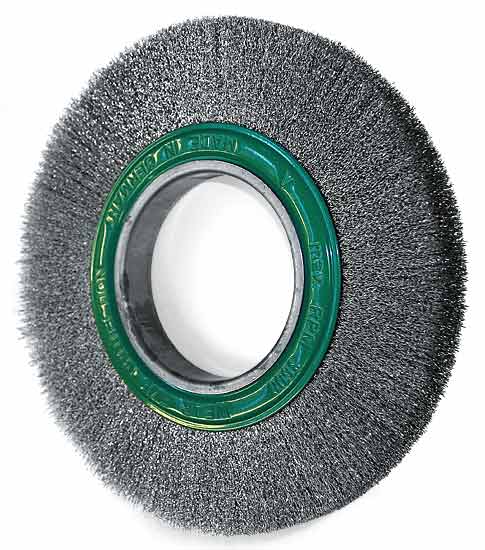 Drátěný kotouč vlnitý na nerez 250 x 30, O drátu 0,2 mm