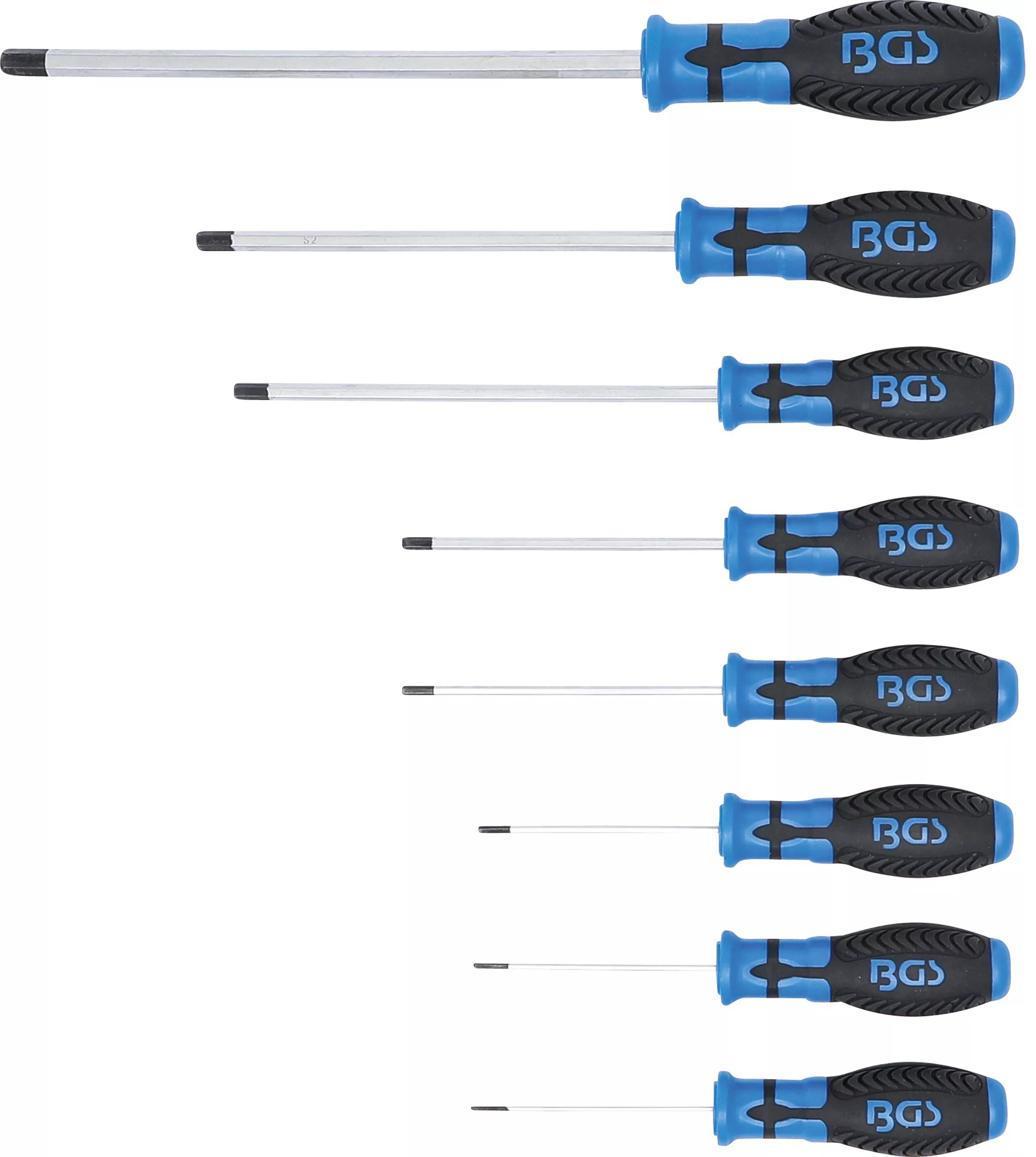 Šestihranné šroubováky (imbus), 1,5 – 8 mm, různé délky, sada 8 ks- BGS 8629