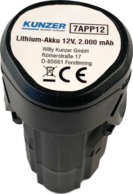 Lithiová baterie 12V, 2000 mAh, pro elektrické nářadí Kunzer