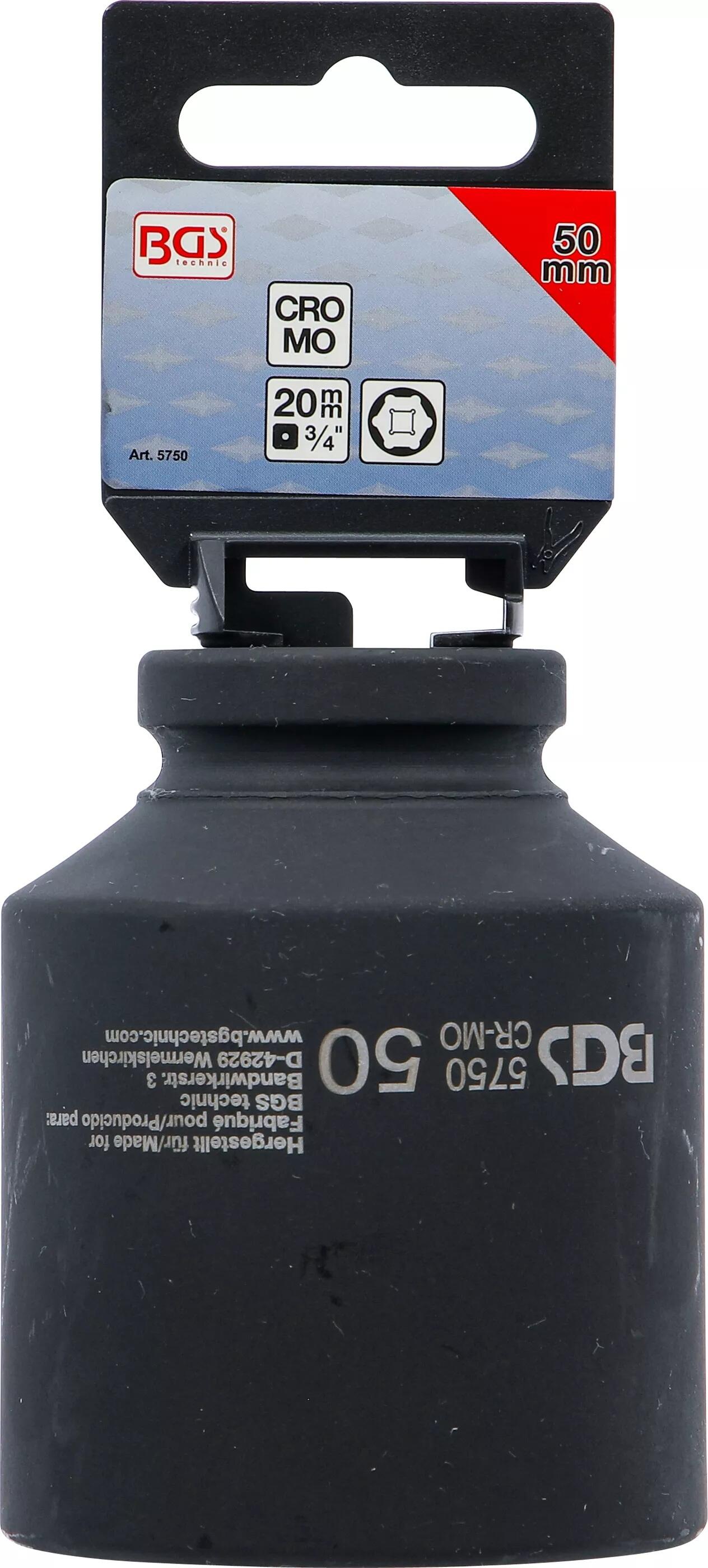 Nástrčná hlavice 3/4" 50 mm, úderová, prodloužená - Pro Torque - BGS 5750