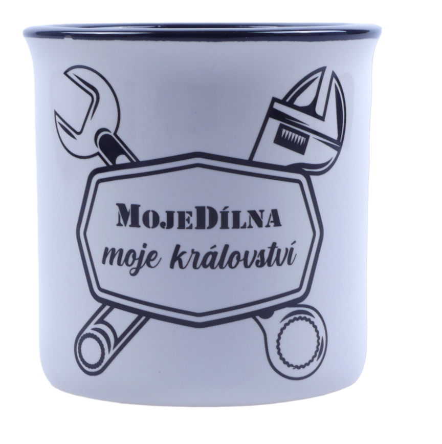 MDtools Hrníček "MojeDílna moje království", bílý, 240 ml